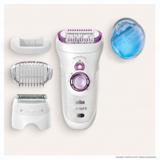 Braun Silk-épil 9 9-710 Wet&Dry Epilatore a Batteria Ricaricabile