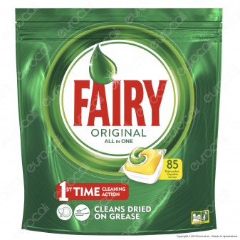 Fairy Original Detersivo in Caps per Lavastoviglie al Limone - Confezione da 85 pastiglie