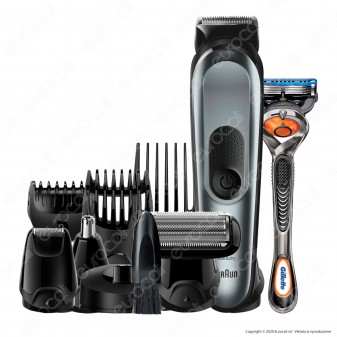 Rasoio Elettrico Uomo Braun MGK7221 Barba e Capelli 10in1 con