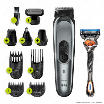 Rasoio Elettrico Uomo Braun MGK7221 Barba e Capelli 10in1 con