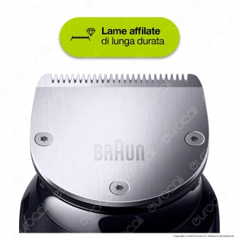 Braun BT7220 Regolabarba Tagliacapelli a Batteria Ricaricabile con 39