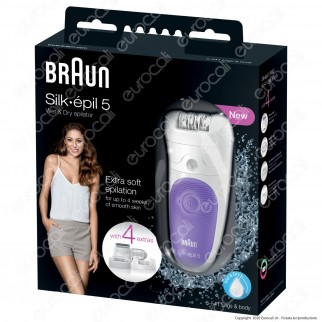 Braun Silk-épil 5 5-541 Wet&Dry Epilatore a Batteria Ricaricabile