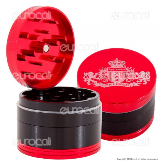 Grinder Tritatabacco Amsterdam XXX 4 Parti in Metallo Grinder Tritatabacco Amsterdam XXX 4 Parti in Metallo