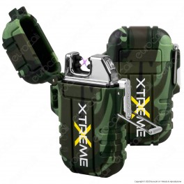 Silver Match Accendino USB con Doppio Arco al Plasma Impermeabile - 1 Accendino Verde Militare