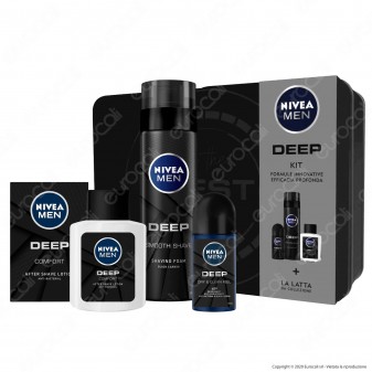 Nivea Man Deep Giftpack - Lozione Dopobarba, Schiuma da Barba