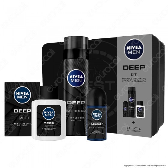 Nivea Man Deep Giftpack - Lozione Dopobarba, Schiuma da Barba Nivea Man Deep Giftpack - Lozione Dopobarba, Schiuma da Barba