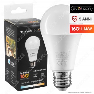 V-Tac Evolution VT-2310 Lampadina LED E27 9,5W Bulb A60 - SKU 2809 /