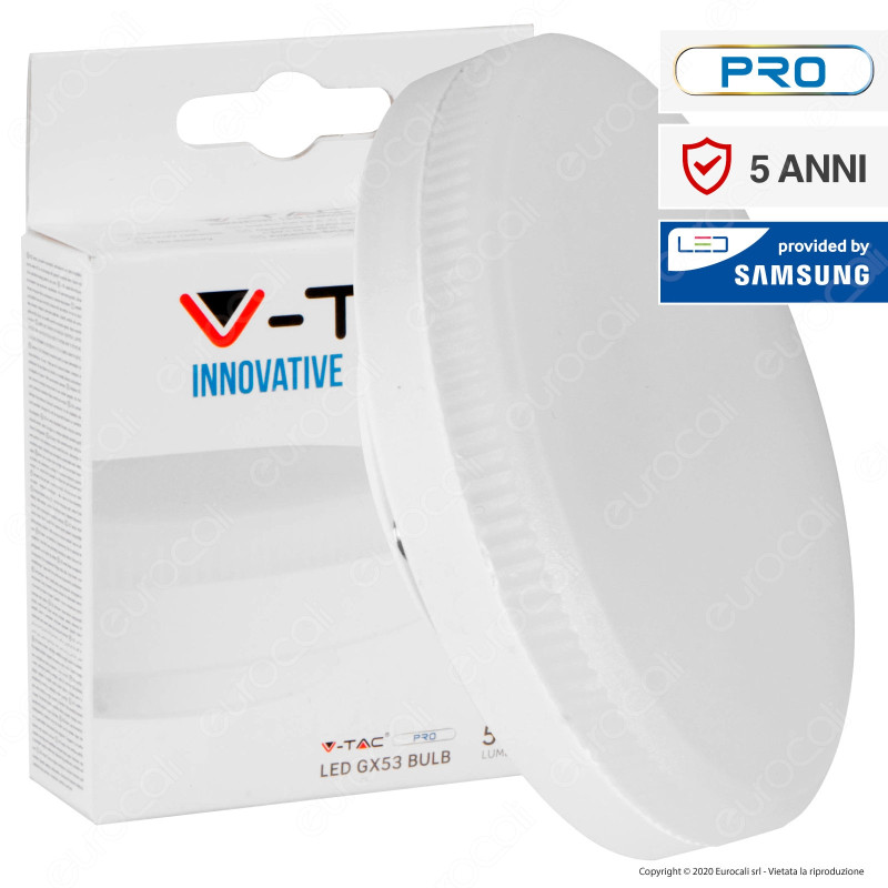 V-Tac Pro VT-207 Lampadina LED GX53 7W Bulb Disc Chip Samsung - SKU