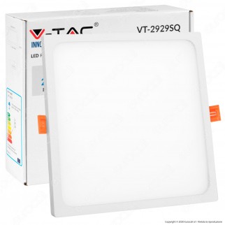 V-Tac VT-2929 SQ Pannello LED Quadrato 29W SMD da Incasso con Driver