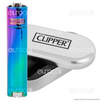 Clipper Metal Mini in Metallo Fantasia Rainbow - 1 Accendino