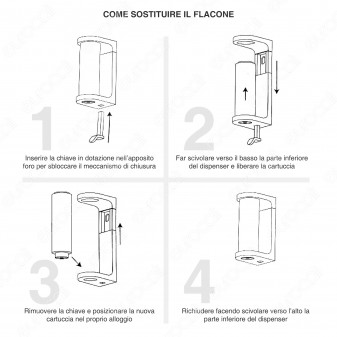 Dispenser Supporto da Parete Colore Bianco per Flacone Ricarica Gel