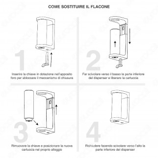 Dispenser Supporto da Parete Colore Bianco per Flacone Ricarica Gel