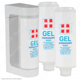 Kit Dispenser da Parete con 3 Flaconi da 300ml Ricarica di Gel