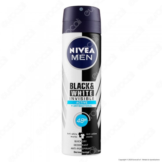 Nivea Men Black & White Invisible Active e Antibatterico Deodorante Nivea Men Black & White Invisible Active e Antibatterico Deodorante