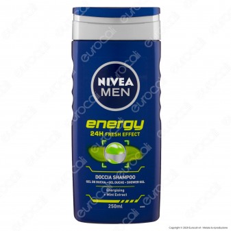 Nivea Men Gel Doccia Shampoo Energy con Estratto di Menta - Flacone