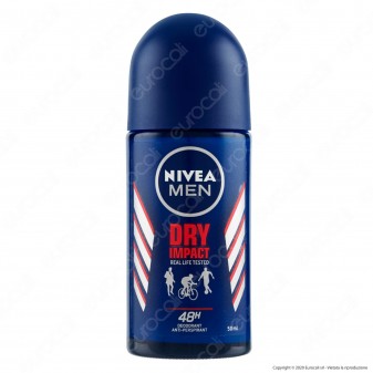 Nivea Men Deodorante Antitraspirante Dry Impact Roll-on - Flacone da 50ml
