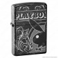 Accendino Zippo Mod. 49085 Playboy 360° PVD Black Ice - Ricaricabile Antivento [TERMINATO]