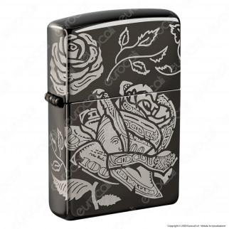 Accendino Zippo Mod. 49156 PVD Black Ice 360° Currency Design -