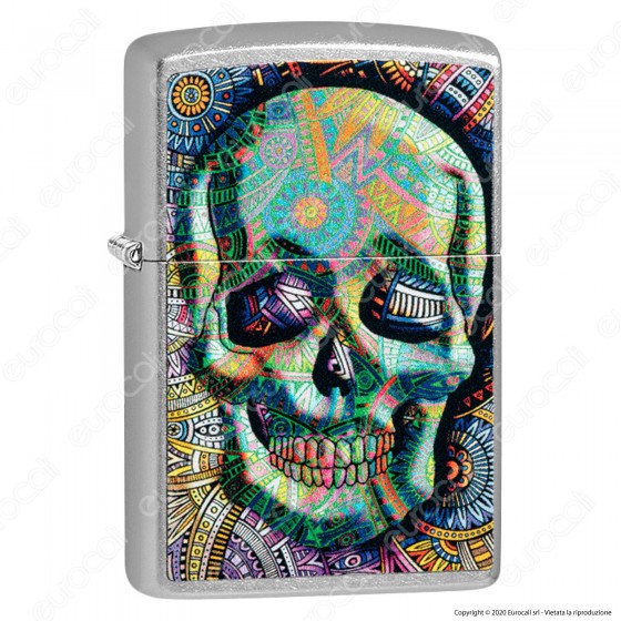 Accendino Zippo Mod. 49140 Multicolor Skull - Geometric Skull Design - Ricaricabile Antivento