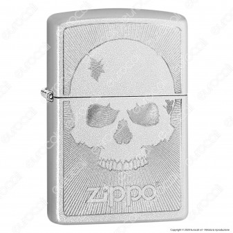 Accendino Zippo Mod. 29858 Skull Engrave - Skull With Lines - Ricaricabile Antivento