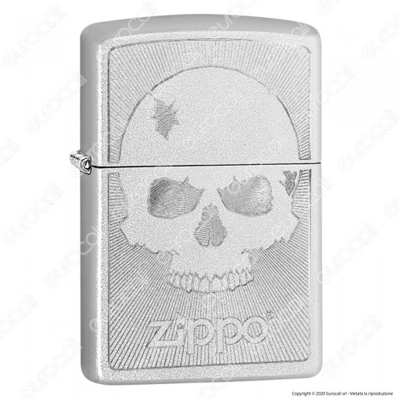 Accendino Zippo Mod. 29858 Skull Engrave - Skull With Lines - Ricaricabile Antivento