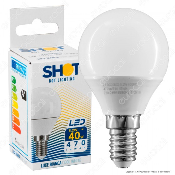 Bot Lighting Shot Lampadina LED E14 5,2W MiniGlobo P45 - mod. Bot Lighting Shot Lampadina LED E14 5,2W MiniGlobo P45 - mod.