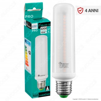Marino Cristal Serie PRO Lampadina LED E27 15W Tubolar T38 - mod.