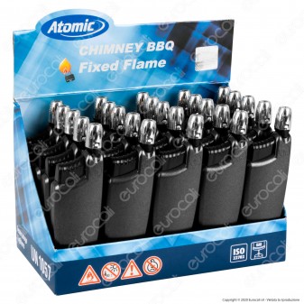 Atomic Chimney BBQ Accendigas Multiuso Maxi Elettronico Ricaricabile Colore Antracite - Box da 25 Accendini