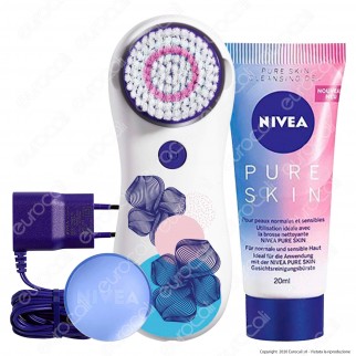 Nivea Pure Skin Kit Spazzola Pulente Viso con Gel Detergente e