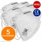 5 Mascherine Filtranti Monouso con Fattore Classe di Protezione Certificato FFP2 in TNT Colore Bianco [TERMINATO]