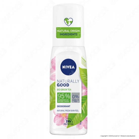 Nivea Naturally Good BIO Deodorante Spray con Green Tea - Flacone da 50ml