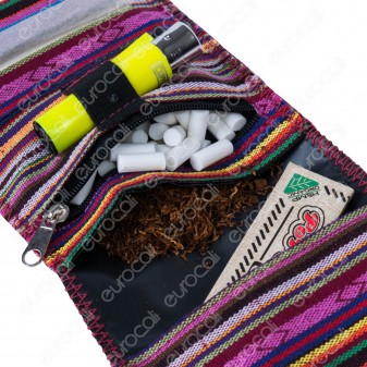 Atomic Tobacco Pouch Mini Indian Astuccio Portatabacco in Tessuto Multicolore