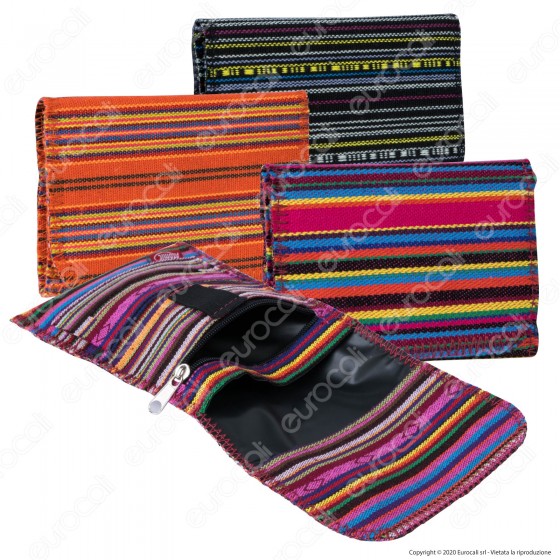 Tobacco Pouch Mini Indian Portatabacco in Tessuto Multicolore Atomic