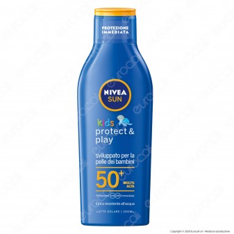 Nivea Sun Latte Solare Kids Protect & Play SPF 50+ - Flacone da 200 ml