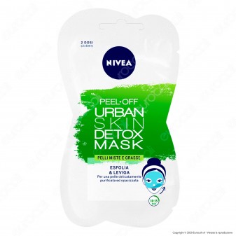 Nivea Maschera Peel-Off Urban Skin Detox Esfoliante e Levigante - Bustina da 2 dosi di 7,5ml