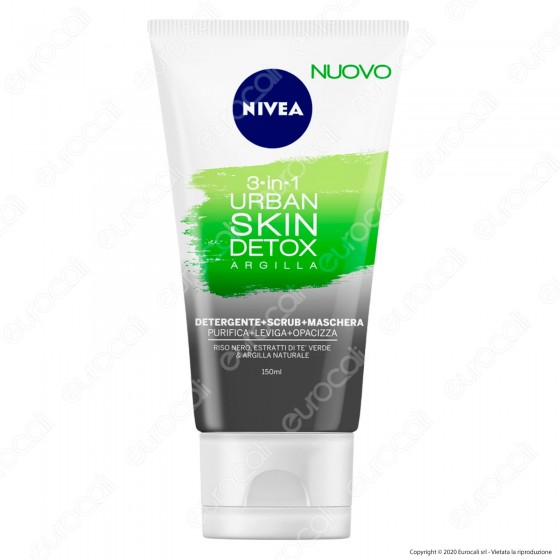 Nivea 3in1 Urban Skin Detox Detergente Purificante Scrub Maschera - Nivea 3in1 Urban Skin Detox Detergente Purificante Scrub Maschera -