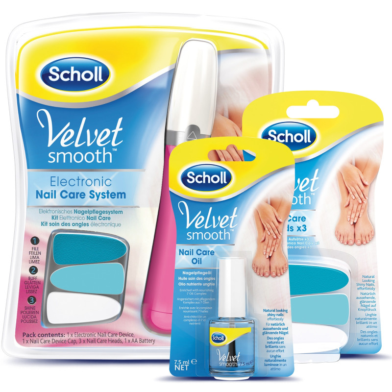 Kit Scholl Velvet Smooth Nail Care con Testine di Ricambio e Olio Per