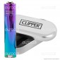 Clipper Metal Large in Metallo Fantasia Rainbow Icy Color - 1 Accendino [TERMINATO]