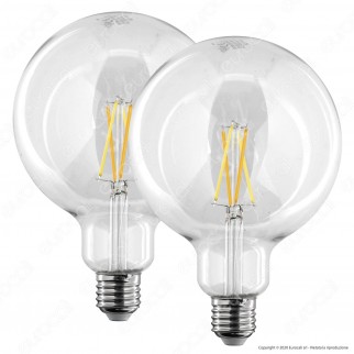 Kit iDual 2 Lampadine LED E27 Cross Filament 9W Globo G125 Changing