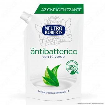 Neutro Roberts Ricarica Sapone Liquido Antibatterico con Té Verde -