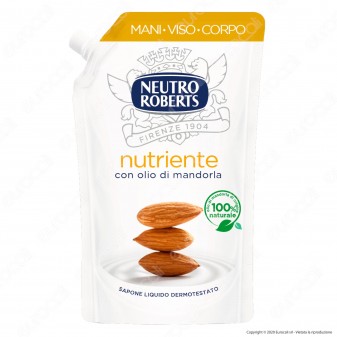Neutro Roberts Ricarica Sapone Liquido Nutriente con Olio di Mandorla