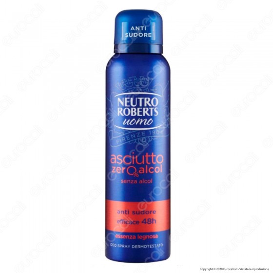 Neutro Roberts Deodorante Spray Uomo Asciutto Zero Alcol Essenza Neutro Roberts Deodorante Spray Uomo Asciutto Zero Alcol Essenza