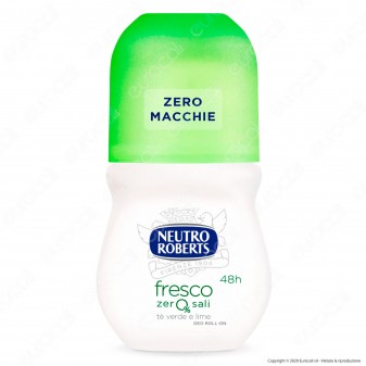 Neutro Roberts Deodorante Roll-On Fresco Té Verde & Lime Zero Sali - Flacone da 50ml