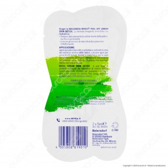 Nivea Maschera Peel-Off Urban Skin Detox Esfoliante e Levigante -