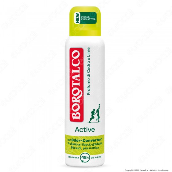 Borotalco Deodorante Spray Active Cedro & Lime - Flacone da 150ml Borotalco Deodorante Spray Active Cedro & Lime - Flacone da 150ml