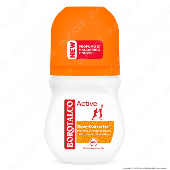 Borotalco Deodorante Roll-On Active Mandarino e Neroli - Flacone da Borotalco Deodorante Roll-On Active Mandarino e Neroli - Flacone da