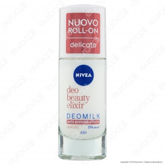 Nivea Deo Beauty Elixir Deodorante Roll-On Antitraspirante Delicato Senza Alcool - Flacone da 40ml