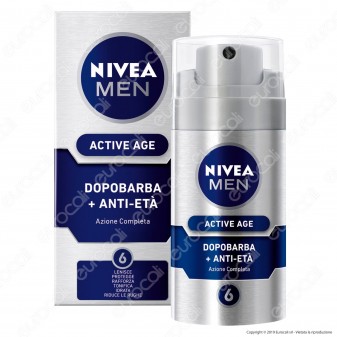 Nivea Men Active Age Dopobarba Anti-Età Lenitivo Idratante Anti-Rughe - Flacone da 75ml