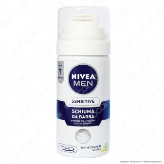 Nivea Men Sensitive Schiuma Da Barba Senza Alcool Idratante Anti-Irritazioni con Camomilla - Flacone da 35ml