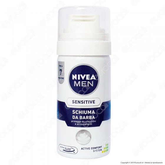 Nivea Men Sensitive Schiuma Da Barba Senza Alcool Idratante Anti-Irritazioni con Camomilla - Flacone da 35ml Nivea Men Sensitive Schiuma Da Barba Senza Alcool Idratante Anti-Irritazioni con Camomilla - Flacone da 35ml